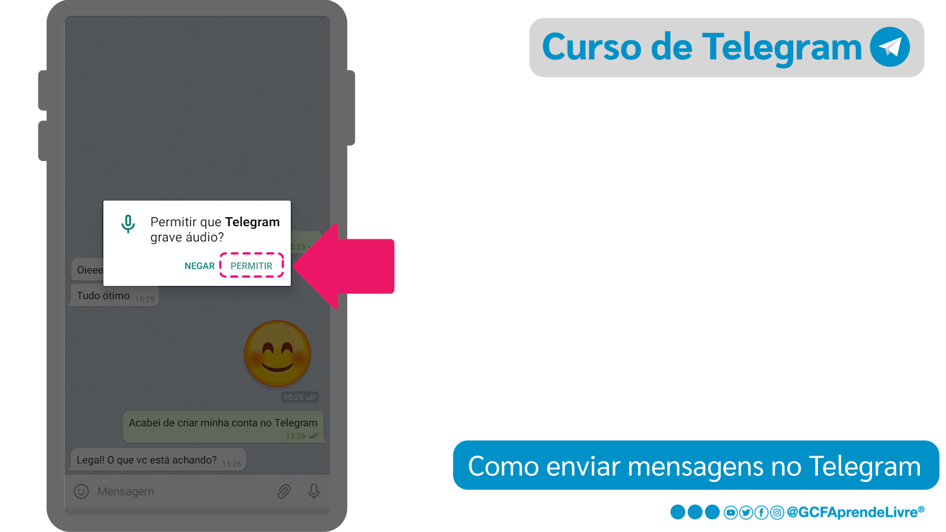 Como enviar mensagem de voz pelo Telegram: passo 2